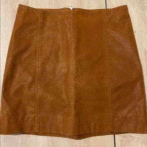 Free People Brown leather skirt